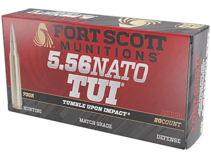 Fort Scott Munitions TUI 5.56x45mm NATO Ammo 70 Grain Solid Lead Free Box of 20