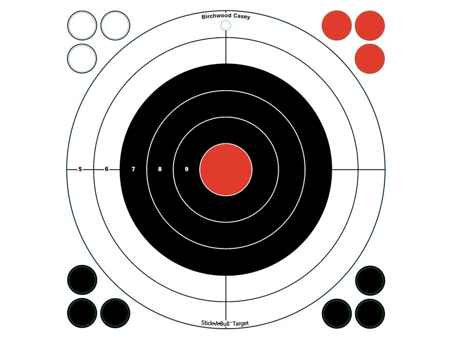 Birchwood Casey Stick-A-Bull Self-Adhesive 12 Bullseye Targets 5PK