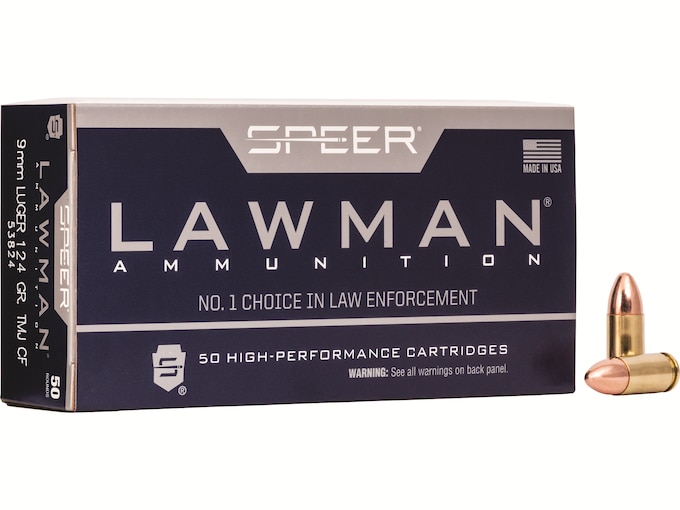 Speer Lawman Cleanfire 9mm Luger Ammo 124 Grain Full Metal Jacket Case of 1000 (20 Boxes of 50)
