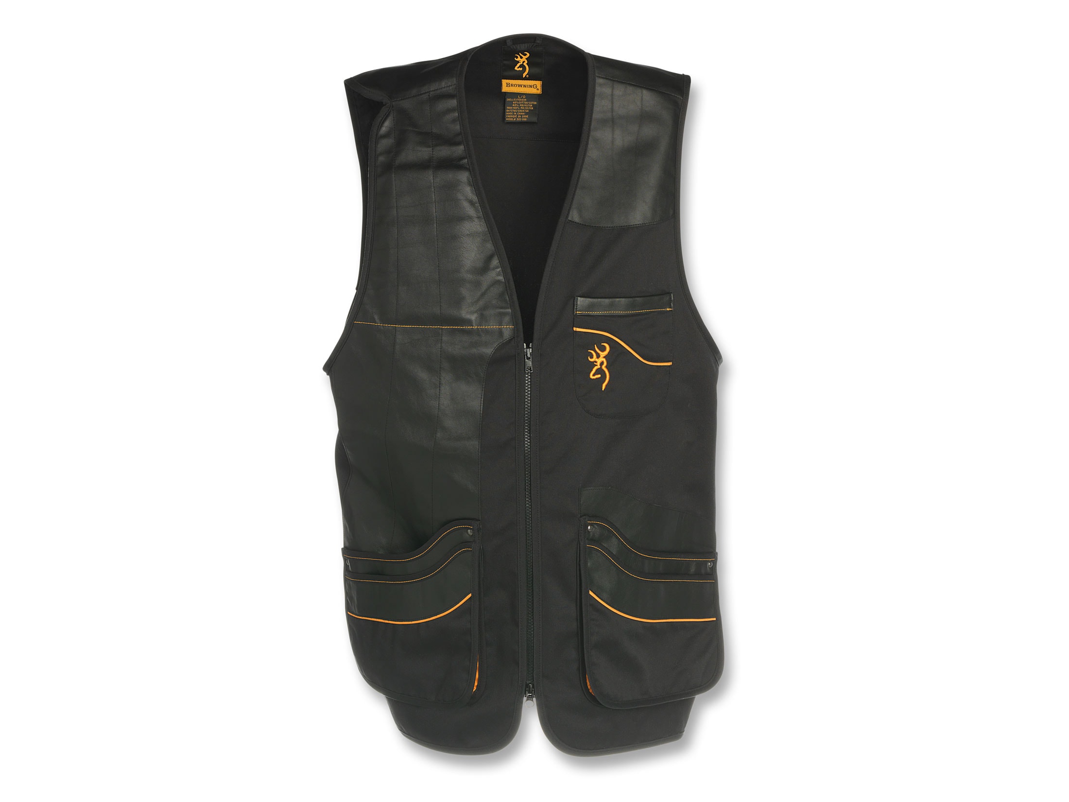 Browning Men's MasterLite Leather Patch Shooting Vest Black Medium