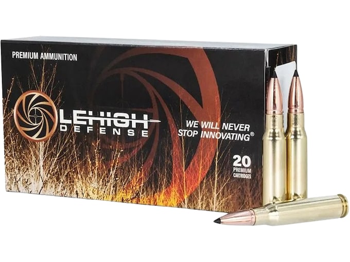Lehigh Defense Tipped Xtreme Chaos 308 Winchester Ammo 165 Grain Polymer Tip Lead Free Box of 20