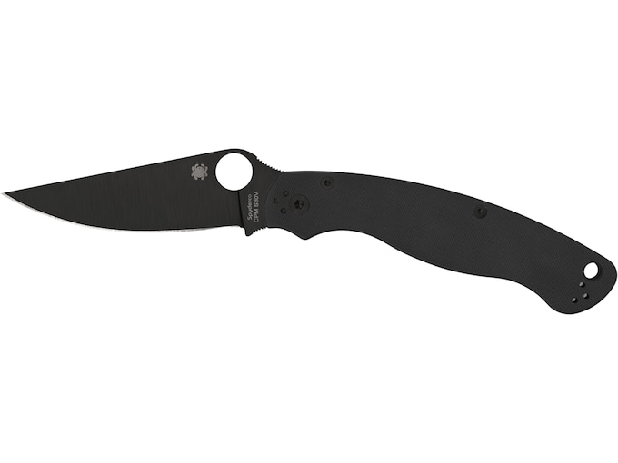 Spyderco Military 2 4″ Folding Plain Black DLC CPM S30V SS Blade Black Textured G10 Handle