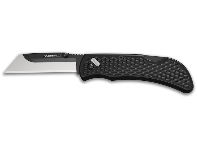 Outdoor Edge Razorwork 2.5 Pocket Knife 2.5″ Razor Stainless Steel Stainless Blade Glass Reinforced Nylon (GRN) Handle Black,