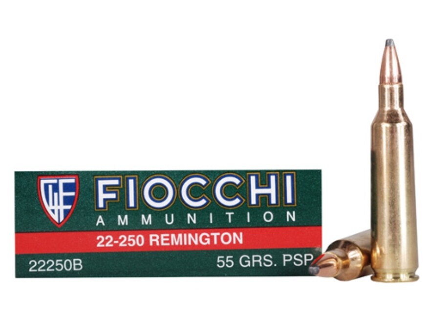 Fiocchi Field Dynamics Ammo 22-250 Remington 55 Grain Pointed Soft