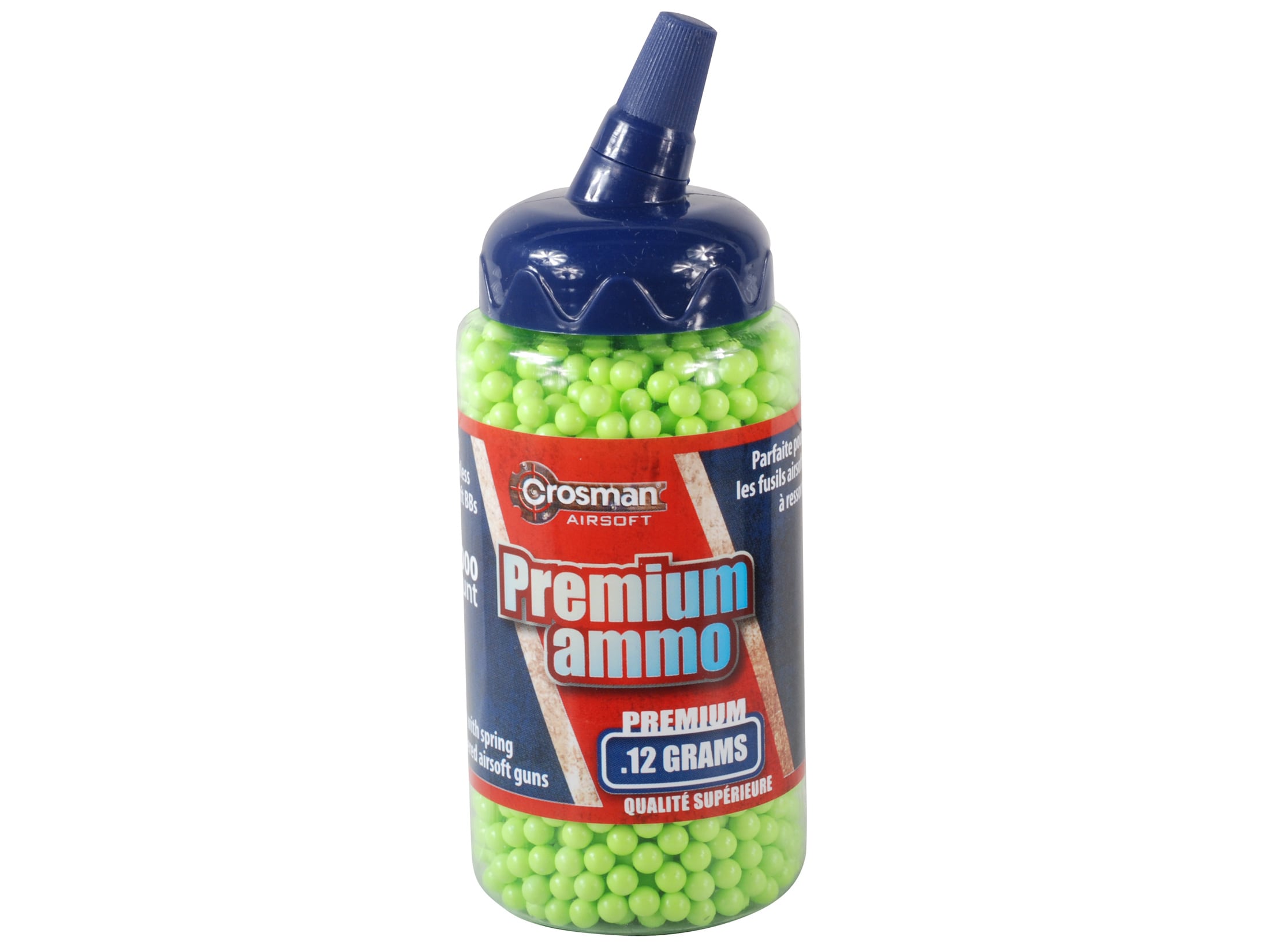 Crosman Airsoft BBs 6mm .12 Gram Green Bottle of 2,000