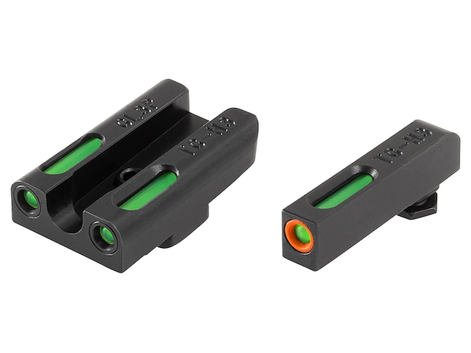 TRUGLO TFX Pro Sight Set for Glock 42, 43, 43X Tritium / Fiber Optic Green with Orange Front Dot Outline