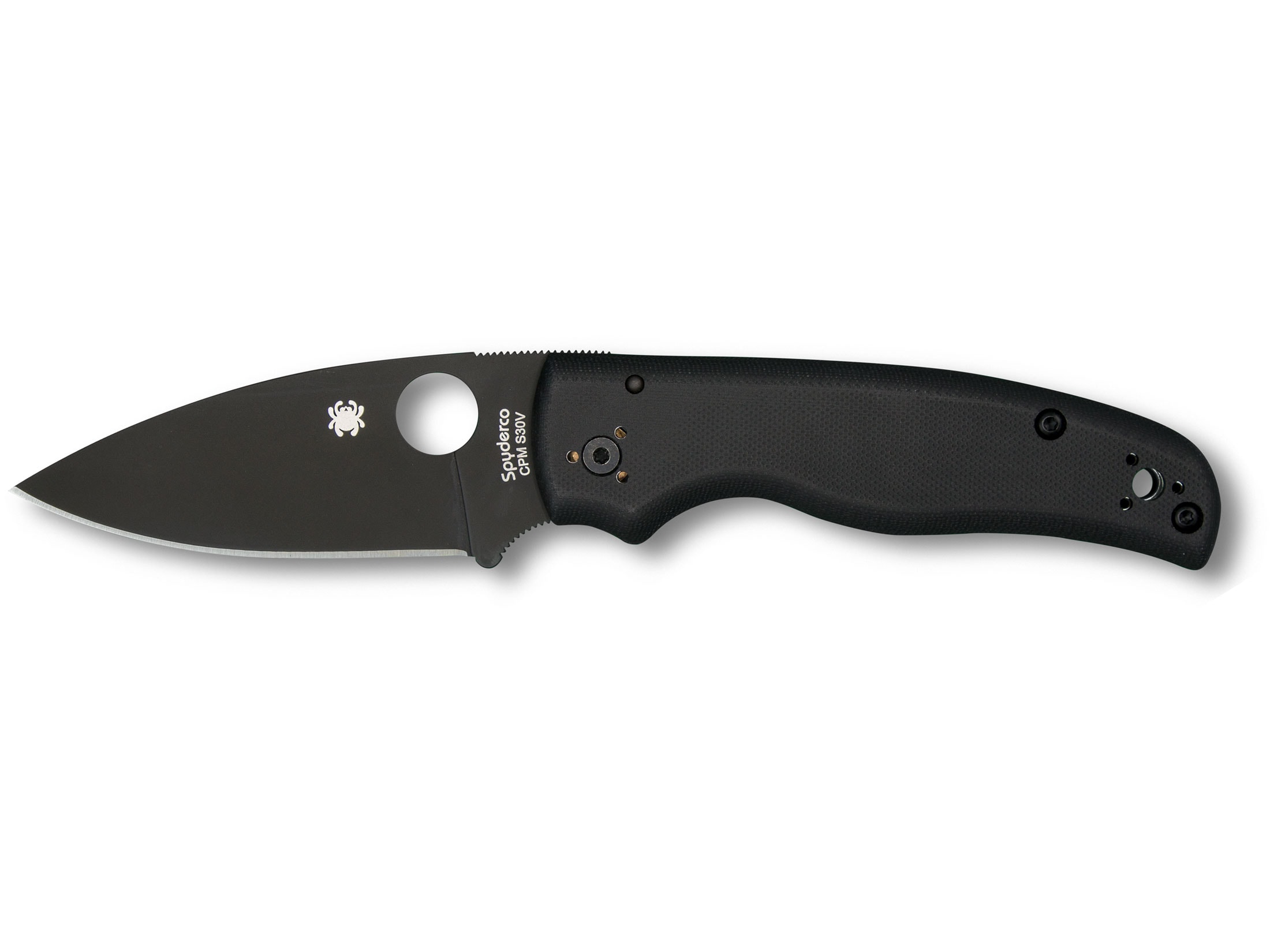 Spyderco Shaman Folding Knife 3.6 Black Drop Point CPM-S30V SS Blade