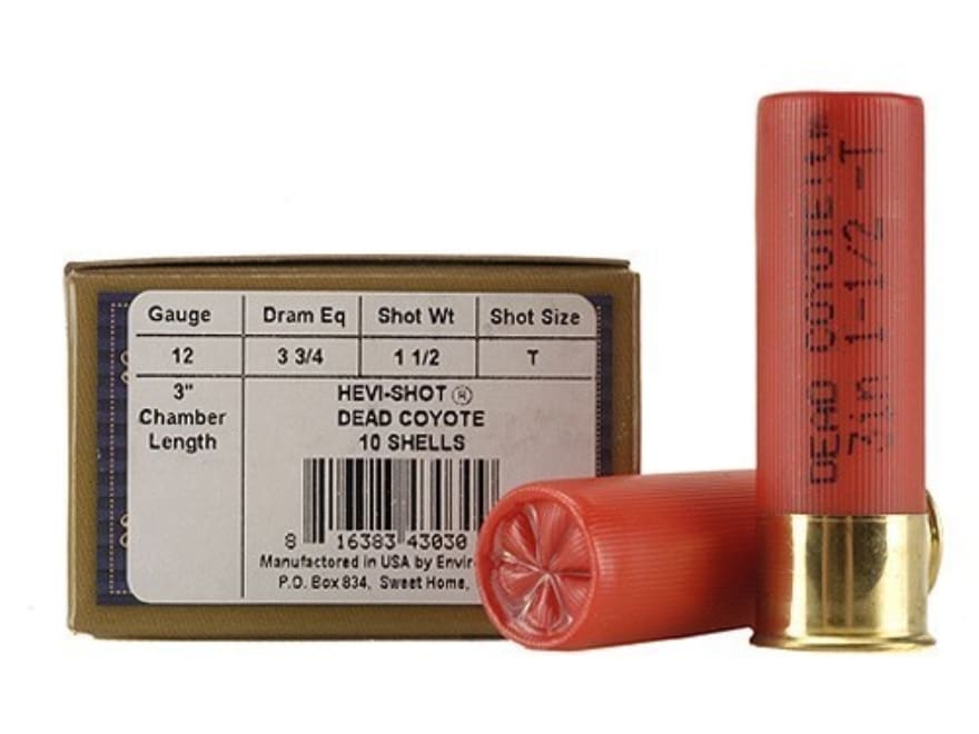 HeviShot Dead Coyote Ammo 12 Ga 31/2 15/8oz T HeviShot Box of 10