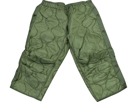 Military Surplus M-65 Cold Weather Trouser Liner (Side Opening) Grade 1 Olive Drab Large