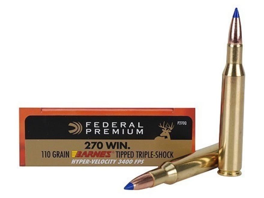 Federal Premium Hyper Velocity Ammo 270 Winchester 110 Grain Barnes.