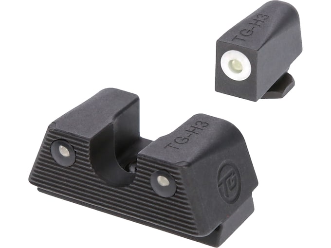 TRUGLO Tritium X Sight Set for Glock 17, 19, 22, 23, 24, 26, 27, 33, 34, 35 Gen 1, 2, 3, 4, 5 Low Tritium Green with White Front Dot Outline