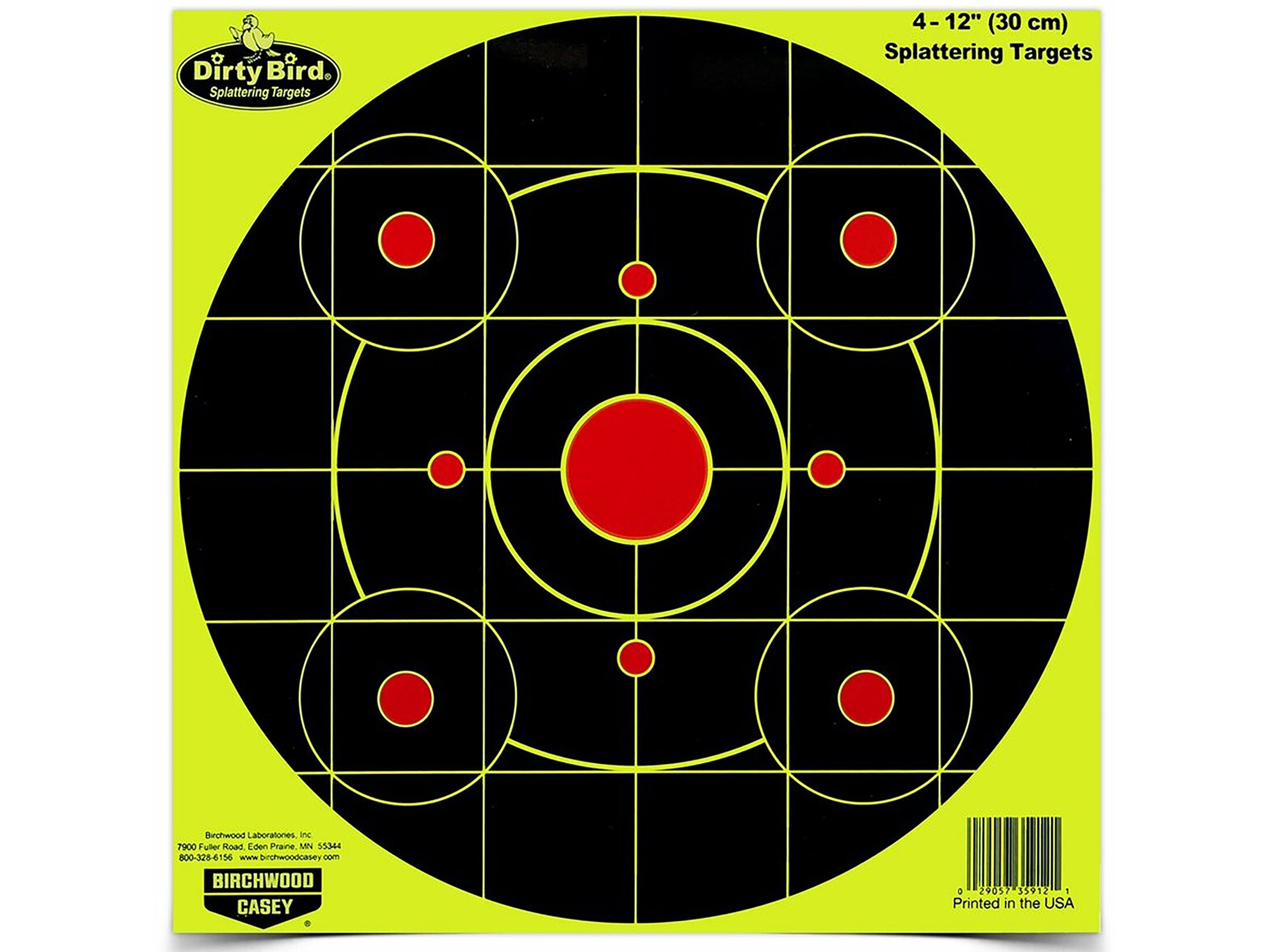 Birchwood Casey Dirty Bird 12 Yellow Bullseye Target 4PK