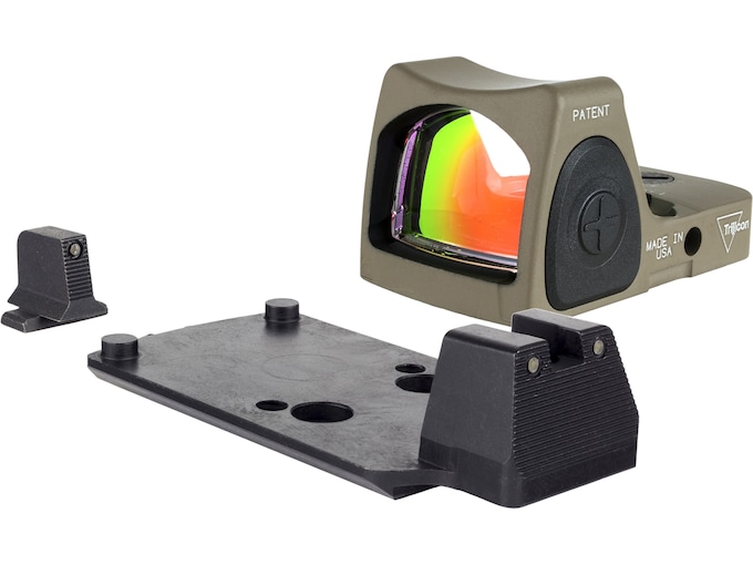 Trijicon Dual Defense Kit RMR Type 2 Red Dot Sight with Sig Sauer M17/18 Sig-Loc Bright and Tough Sights FDE