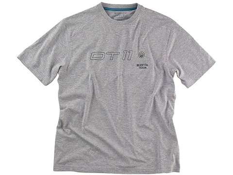 Beretta Men's DT11 Logo T-Shirt Short Sleeve Cotton Gray Medium