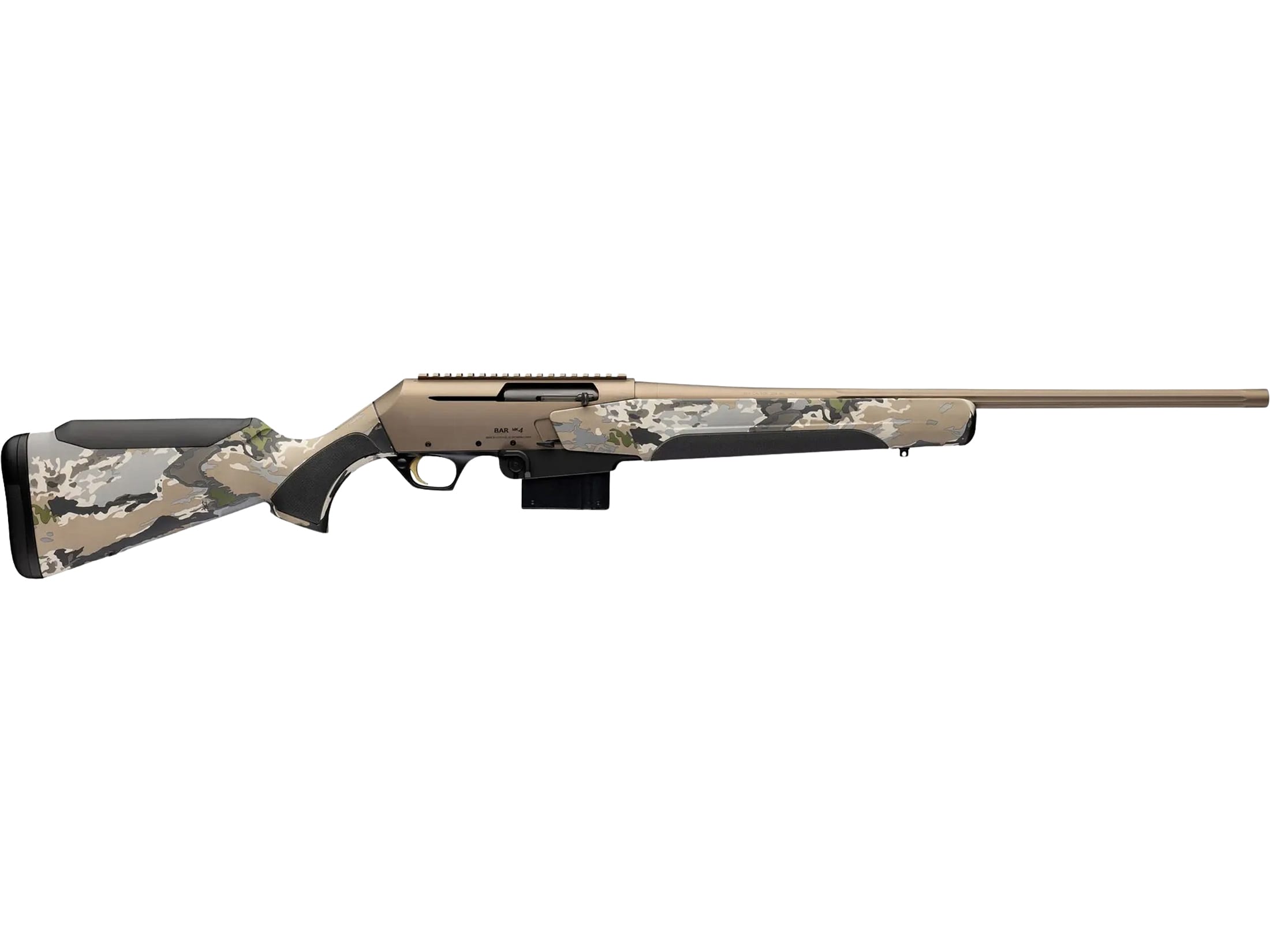 Browning BAR MK4 Speed Semi Automatic Rifle 308 Winchester 22" Smoked Bronze Cerakote Fluted Barrel Smoked Bronze Cerakote Frame OVIX Camo Field Stock