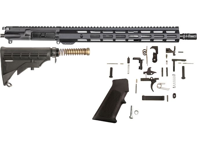 AR-STONER AR-15 Build Kit with Upper Receiver Assembly 5.56x45mm NATO 16" Barrel Mid Length 15" M-LOK Handguard, Complete Lower Receiver Parts Kit, Stock Assembly 6-Position Mil-Spec Collapsible