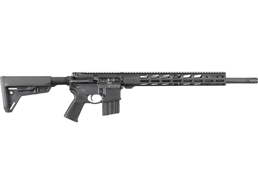 Ruger AR-556 MPR Semi Automatic Rifle 450 Bushmaster 18.63" Matte Threaded Barrel Black Frame Black Pistol Grip