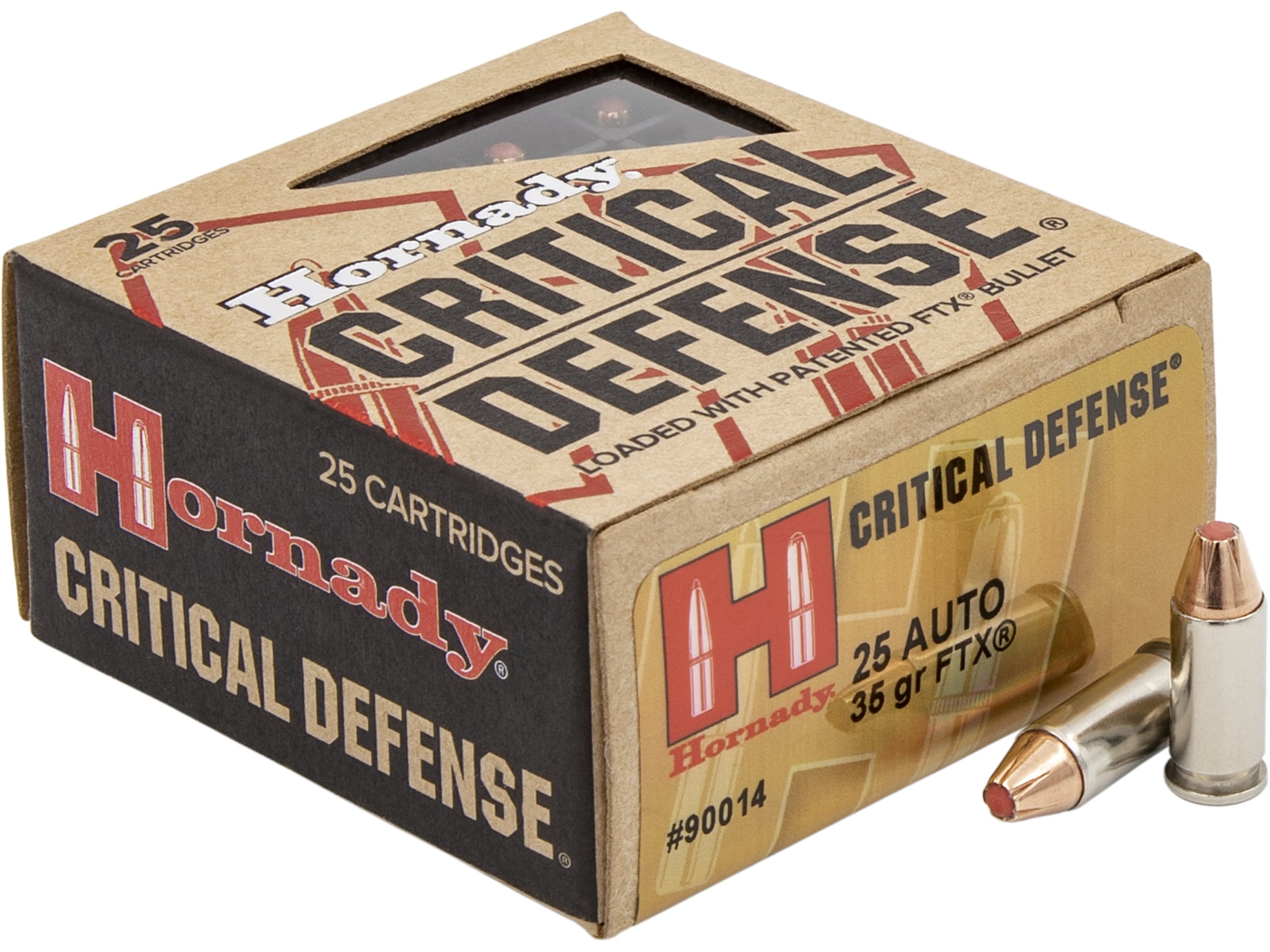Hornady Critical Defense Ammo 25 ACP 35 Grain FTX Box of 25.