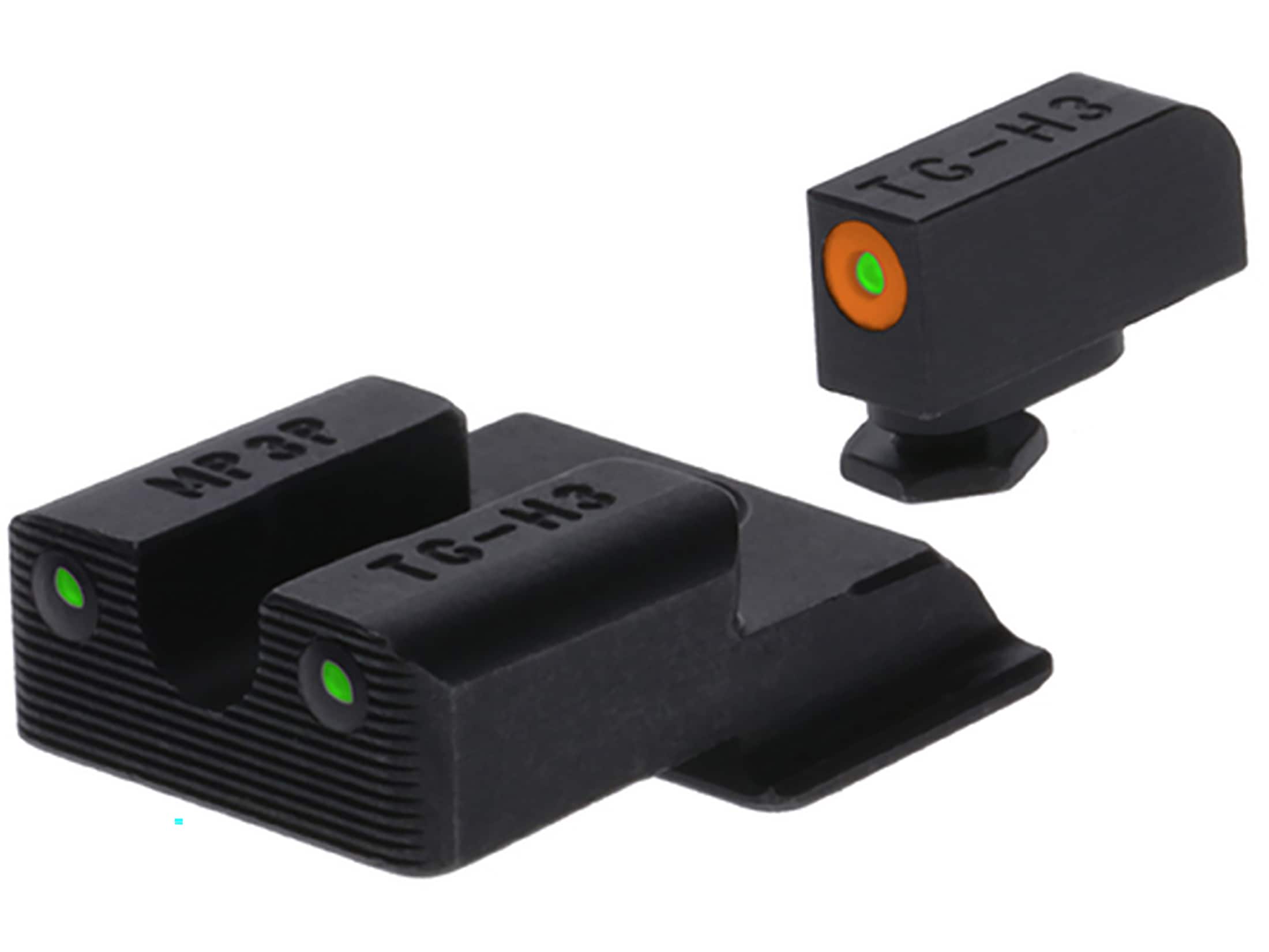 TRUGLO Tritium Pro Sight Set S&W EZ 380 Tritium Green Orange Front Dot