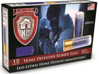 Lightfield Home Defender Less Lethal Ammunition 12 Gauge 2-3/4" 130 Grain Rubber Slug Box of 5