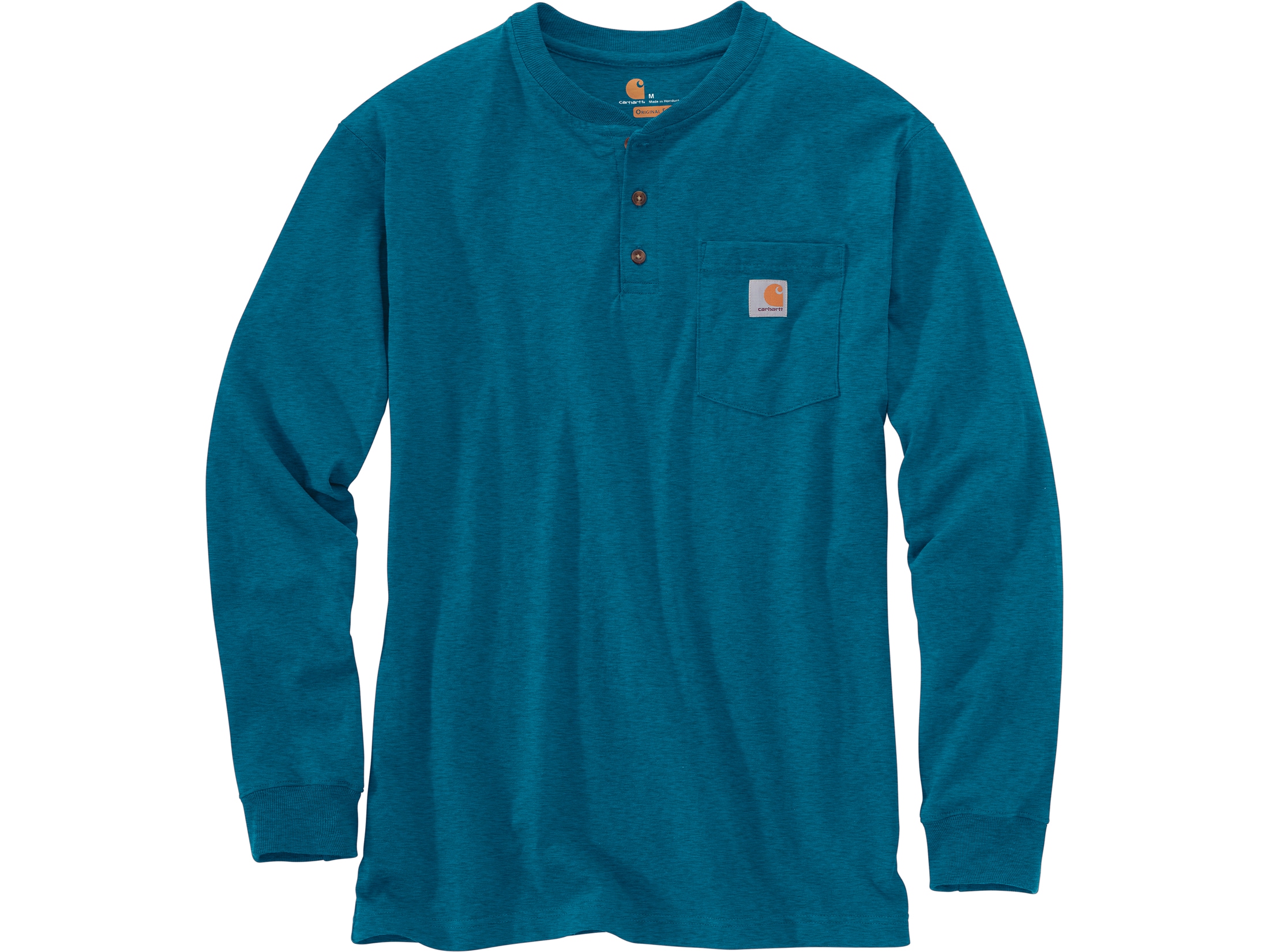 Carhartt Men's Workwear Pocket Long Sleeve Henley Ocean Blue Heather