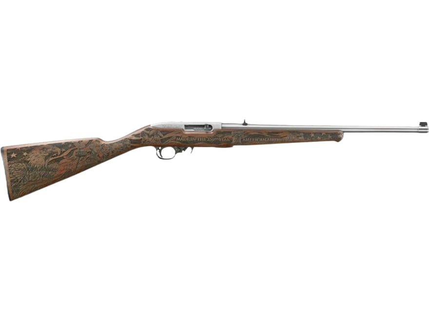 Ruger 10/22 America's 250th Anniversary  Semi Automatic Rifle 22 Long Rifle 18.5" Stainless Barrel Stainless Frame Walnut Straight Grip Stock