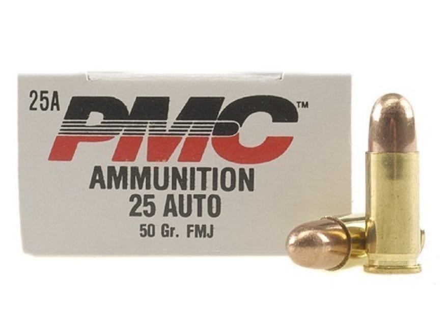 PMC Bronze Ammo 25 ACP 50 Grain Full Metal Jacket Box of 50