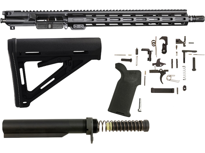 AR-STONER AR-15 Enhanced Build Kit with Upper Receiver Assembly 7.62x39mm 16" Barrel Carbine Length 15" M-LOK Handguard, Complete Lower Parts Kit with Magpul MOE Furniture Black