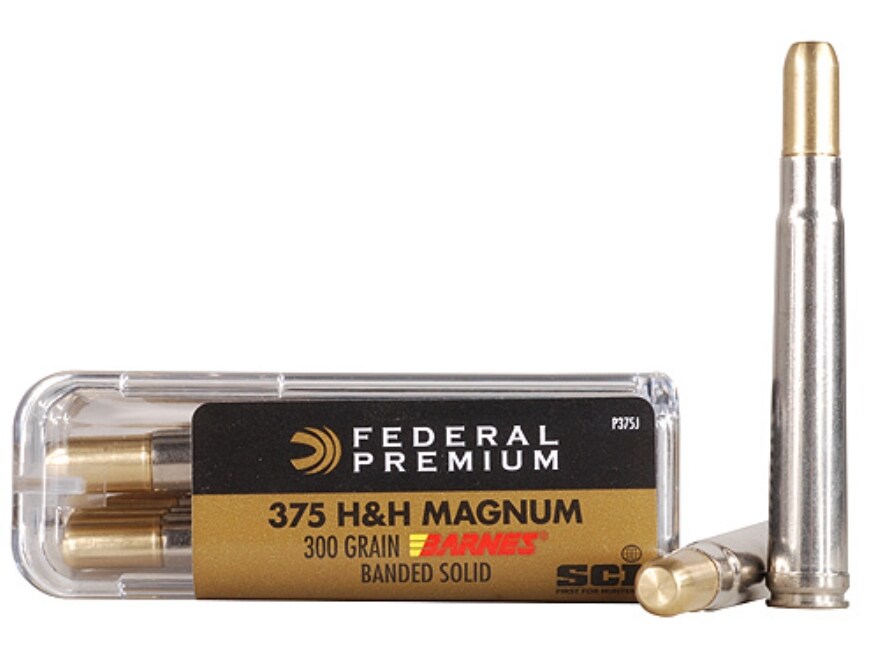 Federal Premium Cape-Shok Ammo 375 H&H Mag 300 Grain Barnes Banded