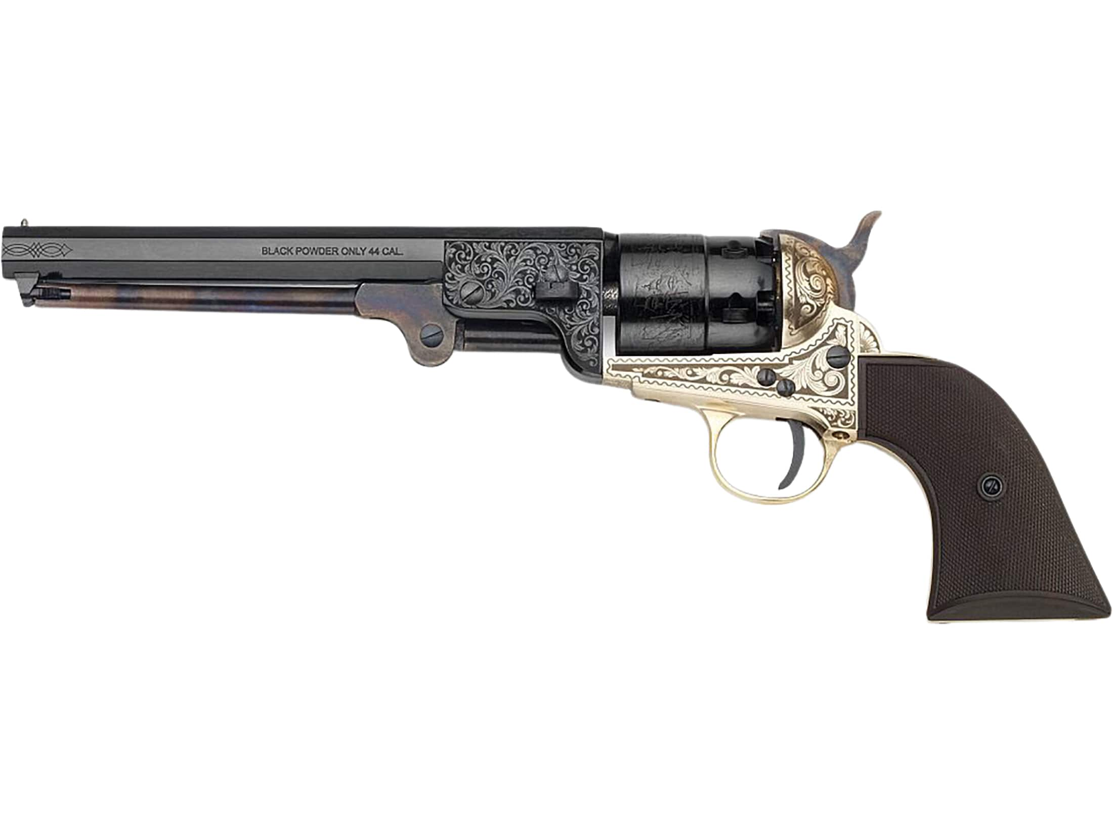 Pietta 1851 Navy Deluxe Engraved Black Powder Revolver 44 Cal 75 8603