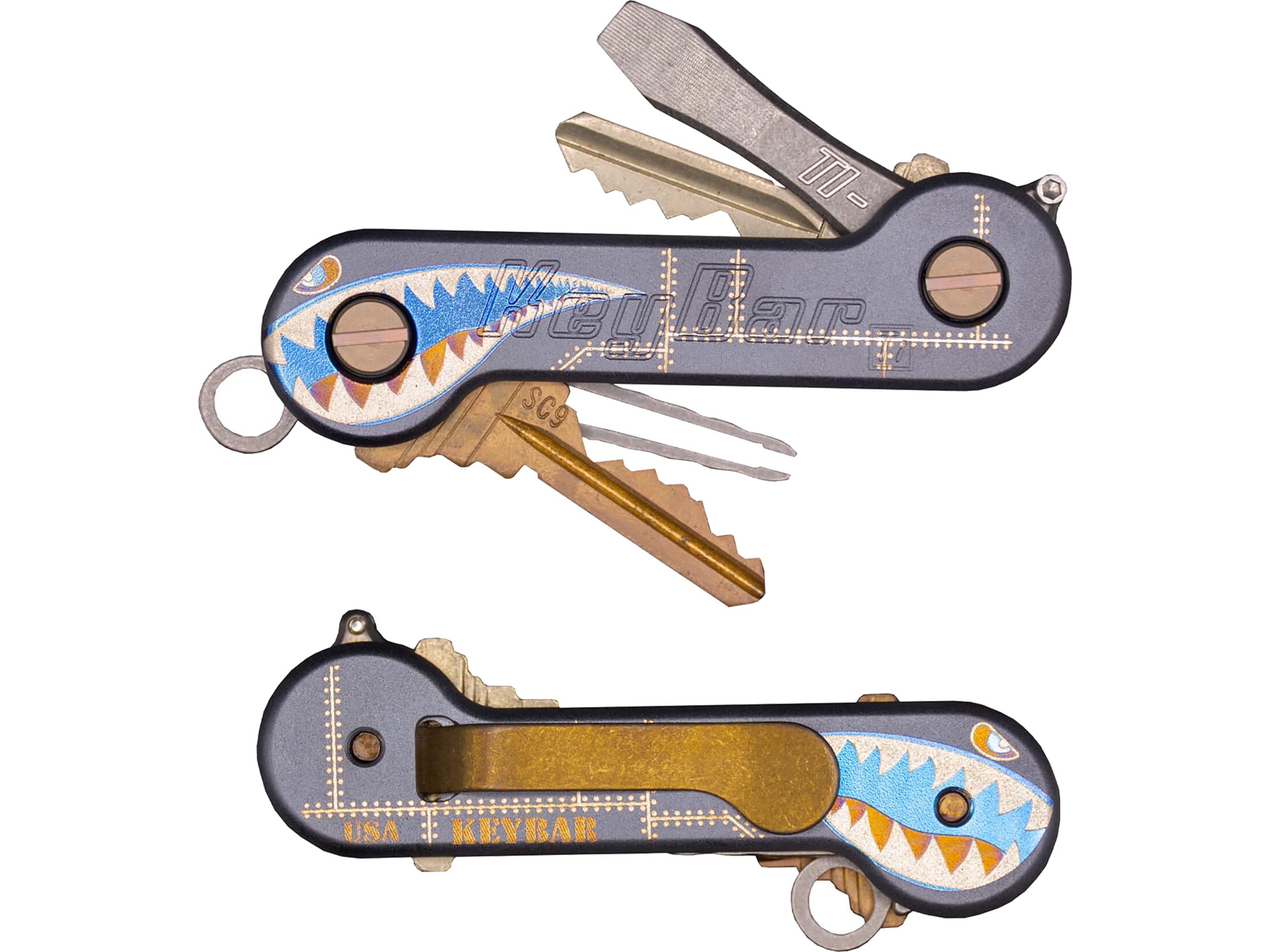 Key And Bar KeyBar Titanium Stealth Bomber Key Tool Organizer
