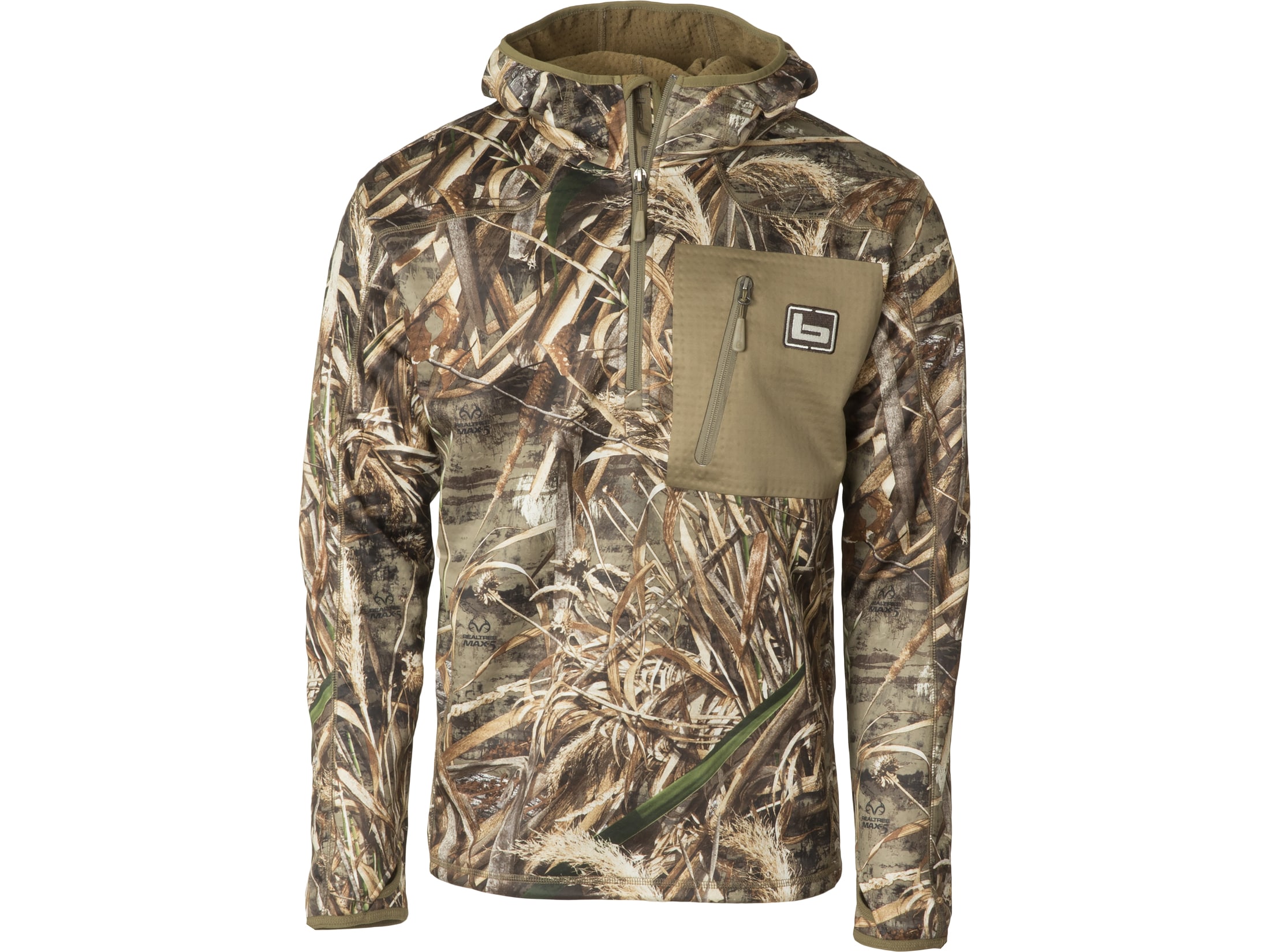 Banded Men's Hooded Mid-Layer Fleece 1/4 Zip Realtree Max-5 Large