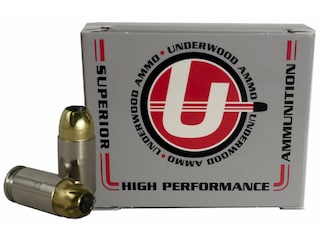 Underwood Ammunition 380 ACP +P 102 Grain Brass Jacketed Hollow Point Box of 20
