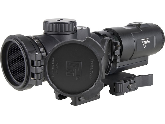 Trijicon MRO SD Red Dot Sight with 3x Magnifier Red 2 MOA Reticle Matte Black Q-LOC QD Full Co-Witness Mount