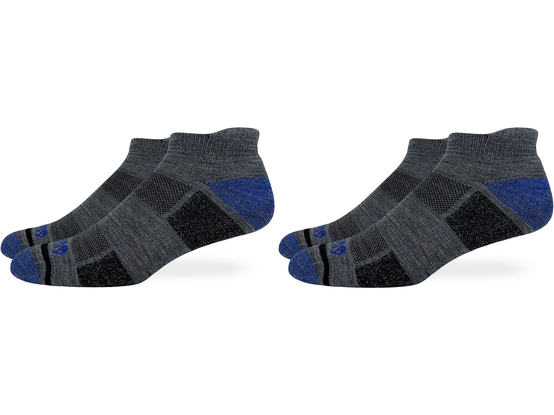 MidwayUSA Men's Lightweight Ankle Hiking Socks Merino Wool Gray/Royal