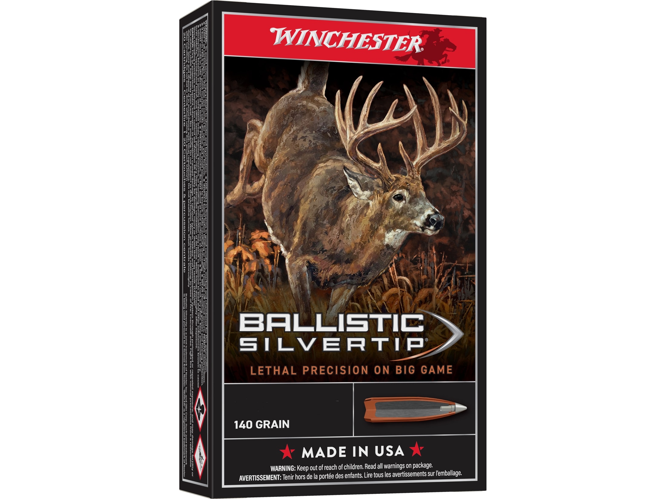 Winchester Ballistic Silvertip 65 Prc Ammo 140 Grain Polymer Tip Box