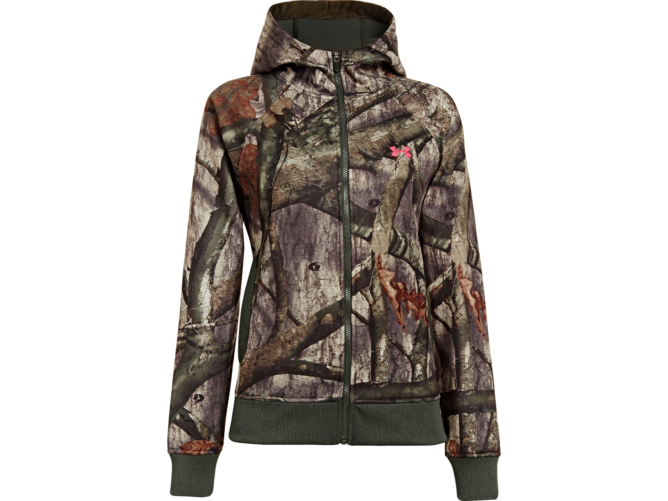 Under Armour Women's Camo Full Zip Hooded Sweatshirt Polyester Mossy