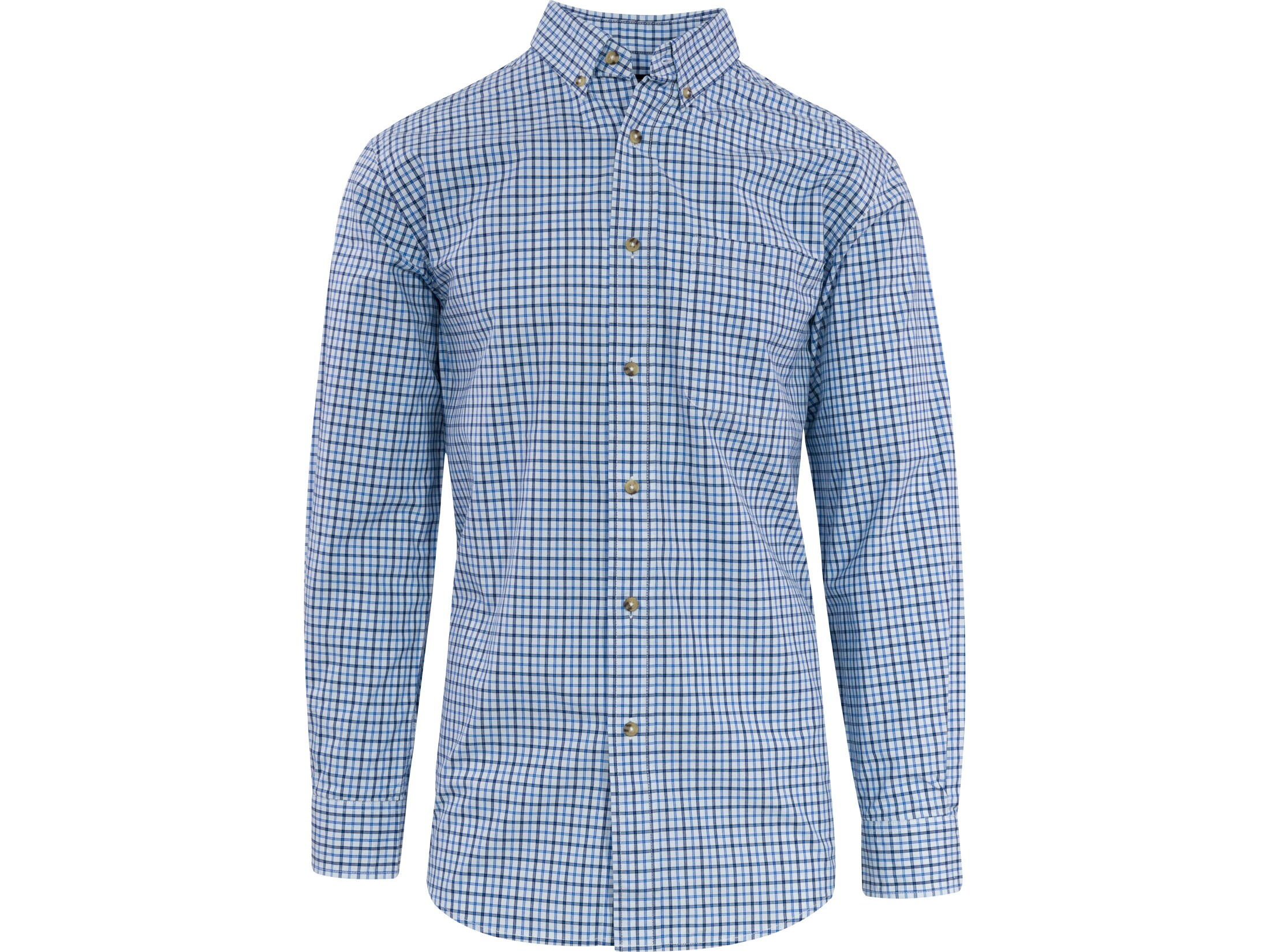 MidwayUSA Men's Long Sleeve Sport Shirt Light Blue Check XL-Tall