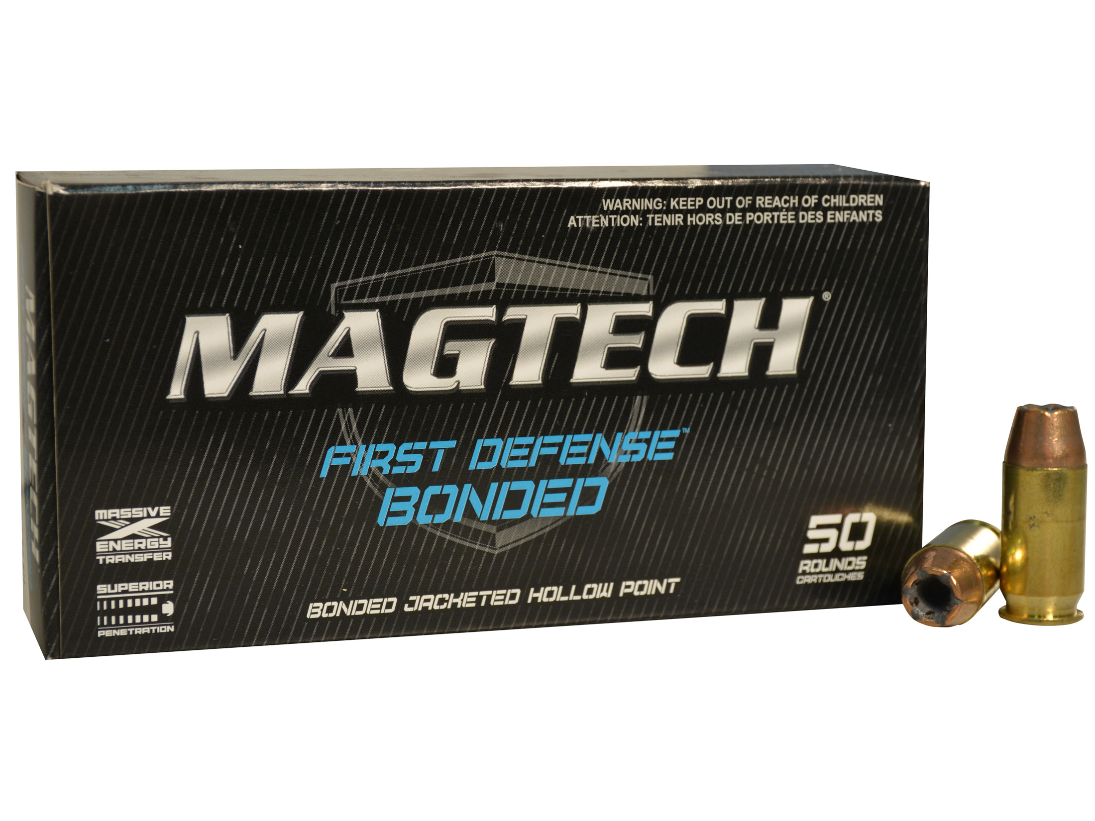 Magtech First Defense 45 ACP Ammo 230 Grain Bonded Jacketed Hollow