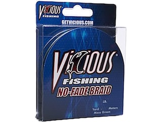 Vicious No-Fade Braided Fishing Line 50lb 150yd Moss Green