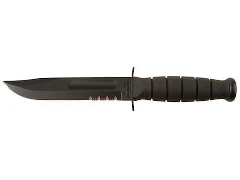 KA-BAR Short Black Fighting/Utility Knife 5-1/4" Carbon Steel Blade Black Kraton Handle...