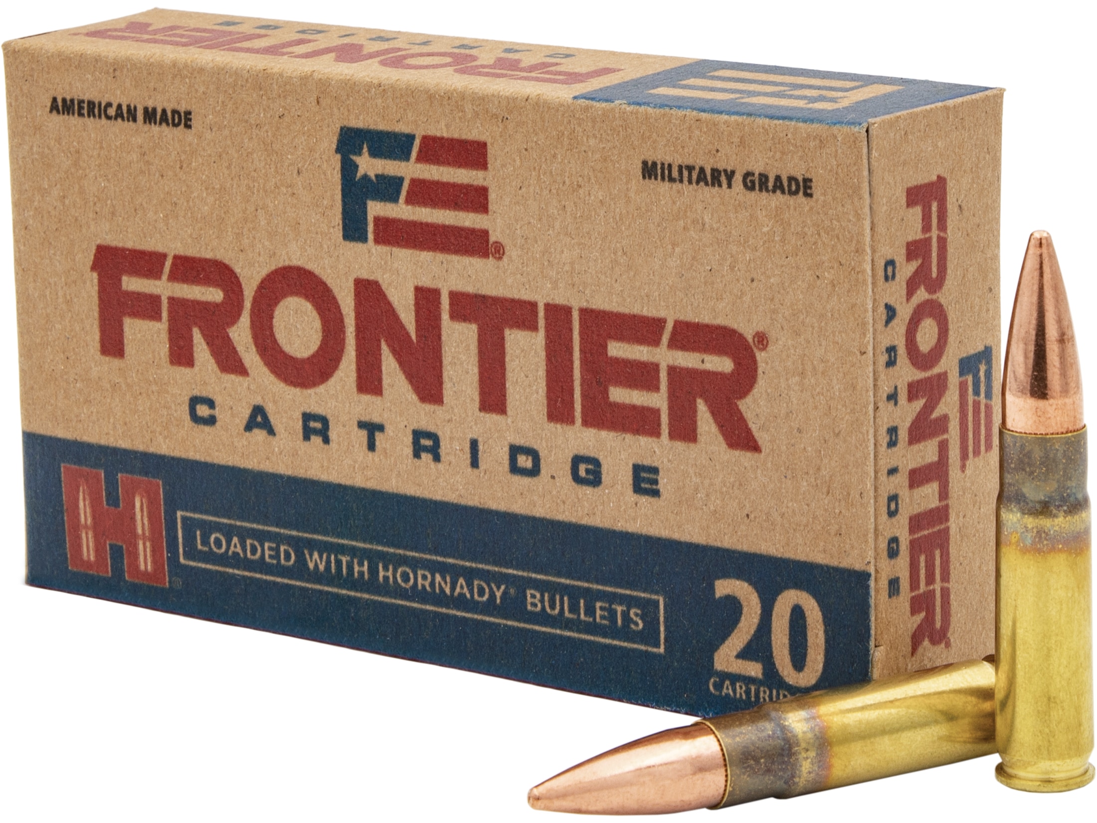 Frontier Cartridge Military Grade Ammunition 300 AAC Blackout 125 Grain Hornady Full Metal Jacket Box of 20