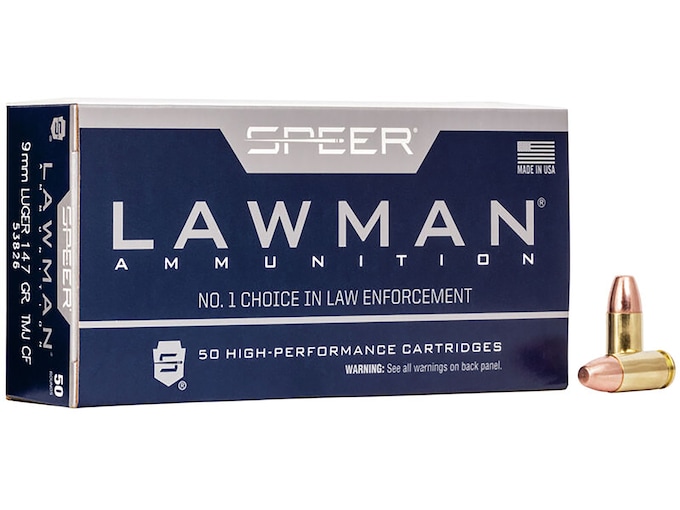 Speer Lawman Cleanfire 9mm Luger Ammo 147 Grain Full Metal Jacket Box of 50
