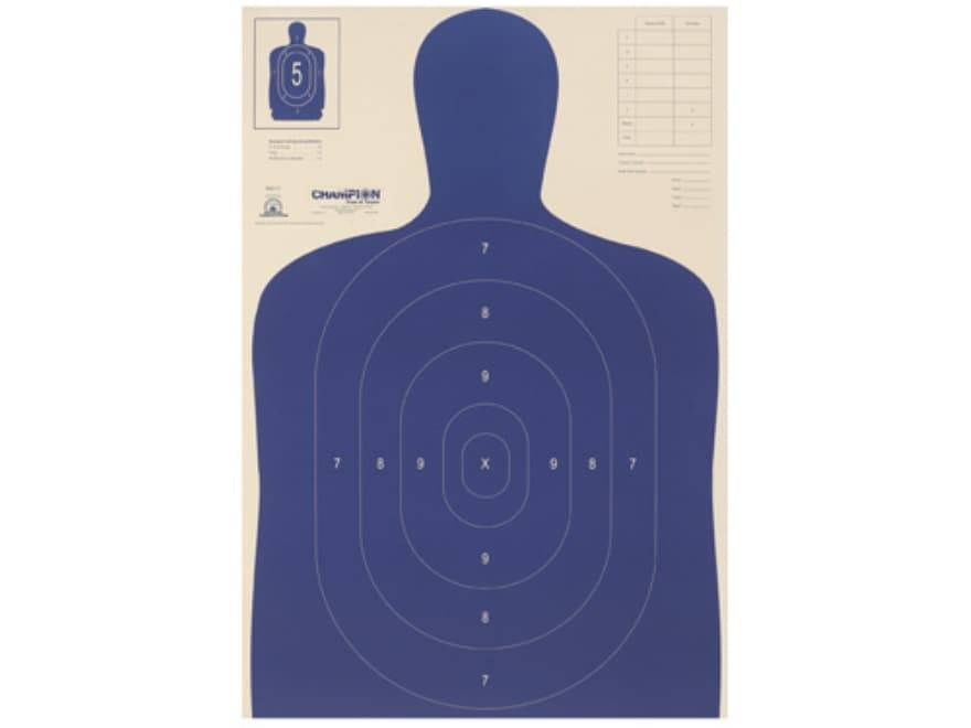 Champion LE Police Silhouette Targets B-27 E 22.5 x 35 Paper 100PK