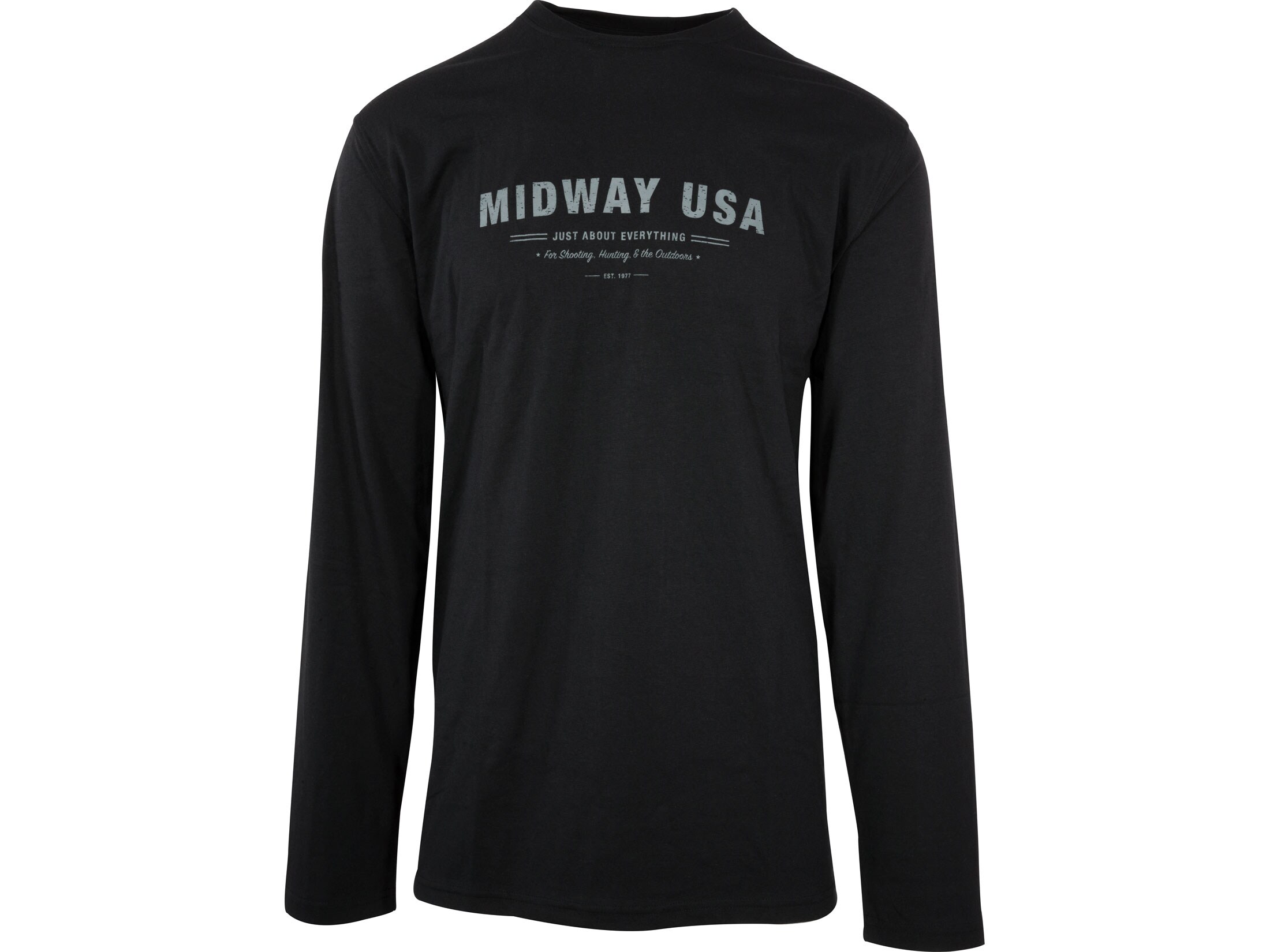 MidwayUSA Men's Long Sleeve T-Shirt Cotton Heather Gray JAE Large