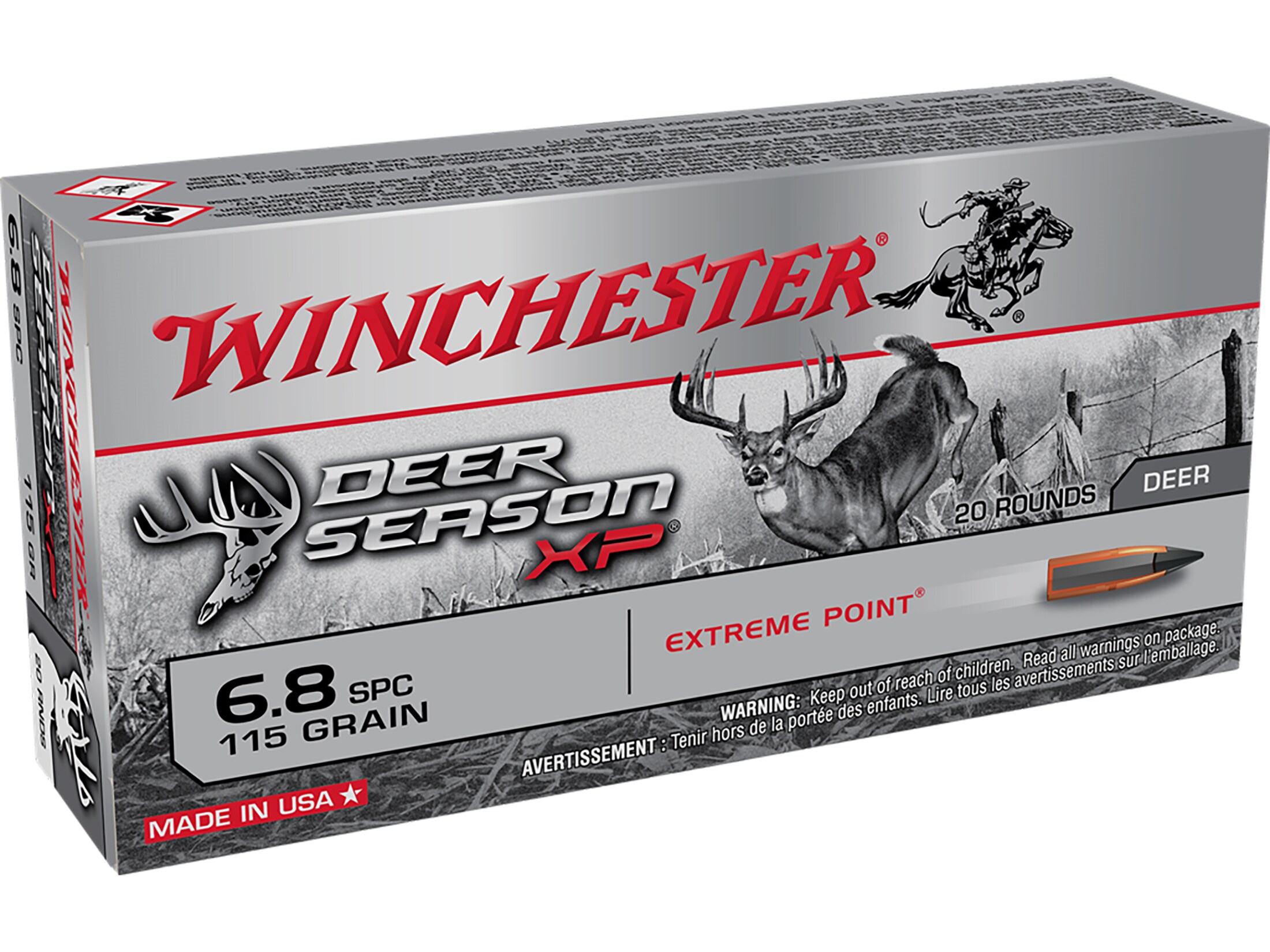 Winchester Deer Season Xp 6.8mm Remington Spc Ammo 120 Grain