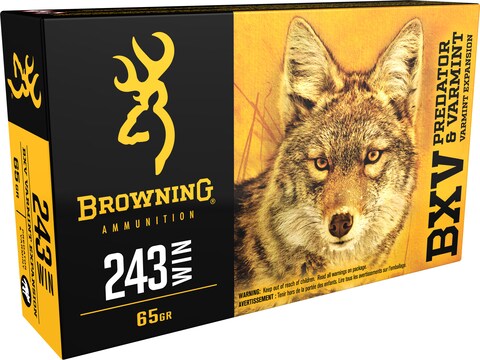 Browning BXV Varmint Expansion Ammunition 243 Winchester 65 Grain Polymer Tip Rapid Exp...