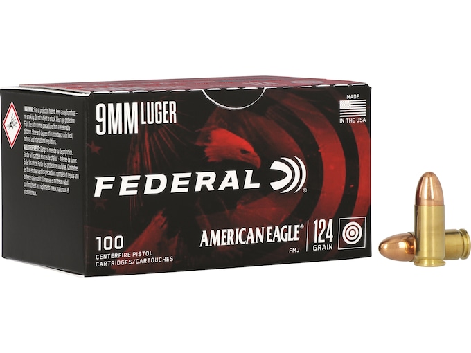 Federal Champion 9mm Luger Ammo 124 Grain Full Metal Jacket Case of 500 (5 Boxes of 100)