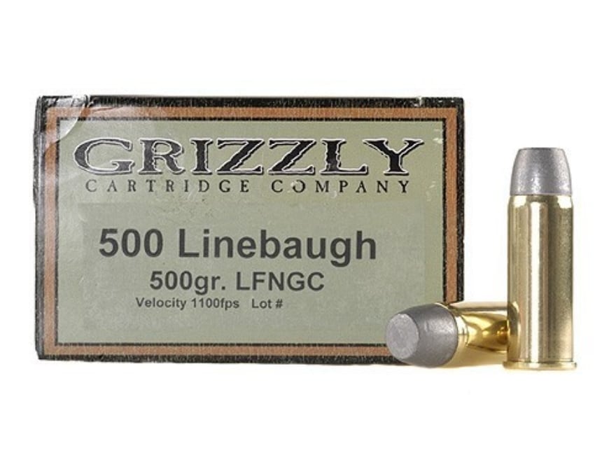 Grizzly Ammo 500 Linebaugh 500 Grain Cast Performance Lead Long Flat.