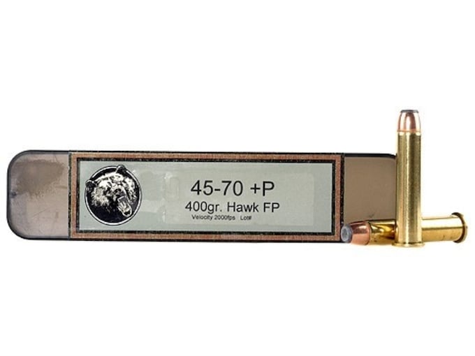 Grizzly Cartridge High Performance Rifle 45-70 Government +P Ammo 405 Grain Bonded Flat Nose Box of 20